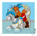 Relaxing on a PoolToy Monarch ft TraskFox by MikeTheFox99