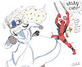 Caroline Flees Deadpool By Nixieseal COLOR