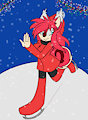 Skating in the snow.