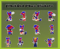 BlackRed Paws Stickers