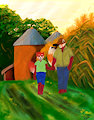 Father and son on the farm by kaitokrysch