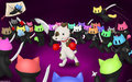 Milkshakes the Dog vs the Ninja Cat Hoarde by Immelmann