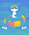 Veemon in Pool by WhiteSky