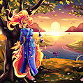 Fuega and the Setting Sun