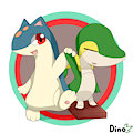 Quilava and Snivy by NyanHiro