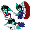 bun deku izuku midoriya doodles by RaxkiYamato