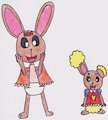 Amy & Dawn's Buneary trying each other's clothing