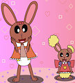 Amy & Dawn's Buneary trying each other's clothing (Digital)
