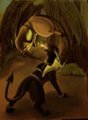 Raichu Vs. Houndoom by raverneko