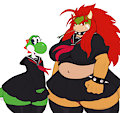 School Girl Yoshi & Bowser