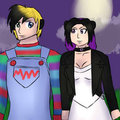 Ami and Damien -HalloweenIcon- by AmiDarkfield
