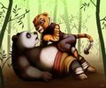 Po and Tigress trainig mistake by jorun1981