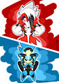 Pokemon Lycanroc and Lucario