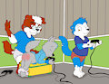 Gaming pups by Uria7033