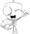 Gir and rubber piggy doodle by ReneesRetrograde