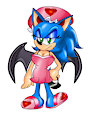 Sonic/Sapphire in her her pajamas clothes and slippers