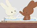 Bunnies on tub