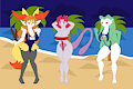 Las pokechicas adultas en la playa
