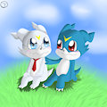 Whiteveemon and Veemon