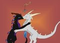 Jura & Kotoga kissing under the mistletoe by Honyuu