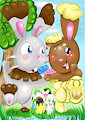 Bunnelby & Buneary Easter Day by PokeArtMaster95