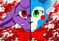 Bonnie and Toy Bonnie from FNAF (Five Nights at Freddie's) by Winterfox1716