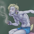 Smoking bunny by Calli