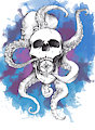Skull and Octopus Tattoo by CazRenko