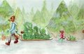 Originl Watercolor Painting-Tree Cutting!-FOR SALE!! by GingerFish08