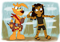 TY and Natasha - Boomerang Practice by HedgieLombax147