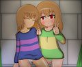 Frisk X Chara - Clothed by MrFlowey