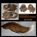 fox handpaws, feetpaws, and tail