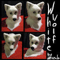 White wolf full fursuit head
