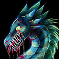 I'll draw your bloody dragon commission - neon edition