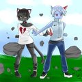 Gift Art for Black-Kat and Takkun by JenKitty20