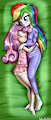 Sweetie-Dash laying in a bed