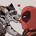 Ran and Deadpool by Shaki