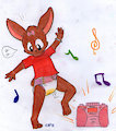 Amy Dancing and wetting -By ConejoBlanco-