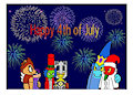 Wolfshade, Lumikrank, and Gulperjack watching fireworks