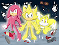 COMM - Super Boom Sonic, Knuckles and Tails