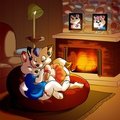 Snuggling by the fire by RavenWelesa