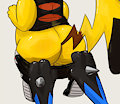 Pantsing commission - Pikachu Libre