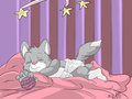 Sleepytime Faxcub ( commission )