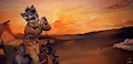 Soldier at sunset. by Goric