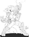 Rule 63 wolf (lineart)