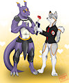 Foxler and Dragoqueer by smartwhitefang