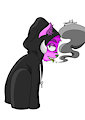 Demonic Cat Smoking by Waladeci