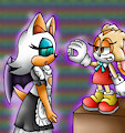 Cream hypnotizes Rouge in a meid uniform