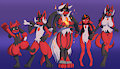 :c: The red freak lineup by Din