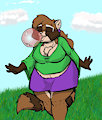 Tina blowing bubbles